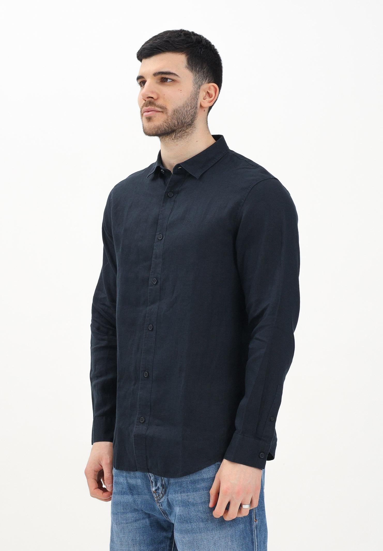 ARMANI EXCHANGE Camicia a manica lunga blu da uomo XM001221AF14619 UB101 ARMANI EXCHANGE 