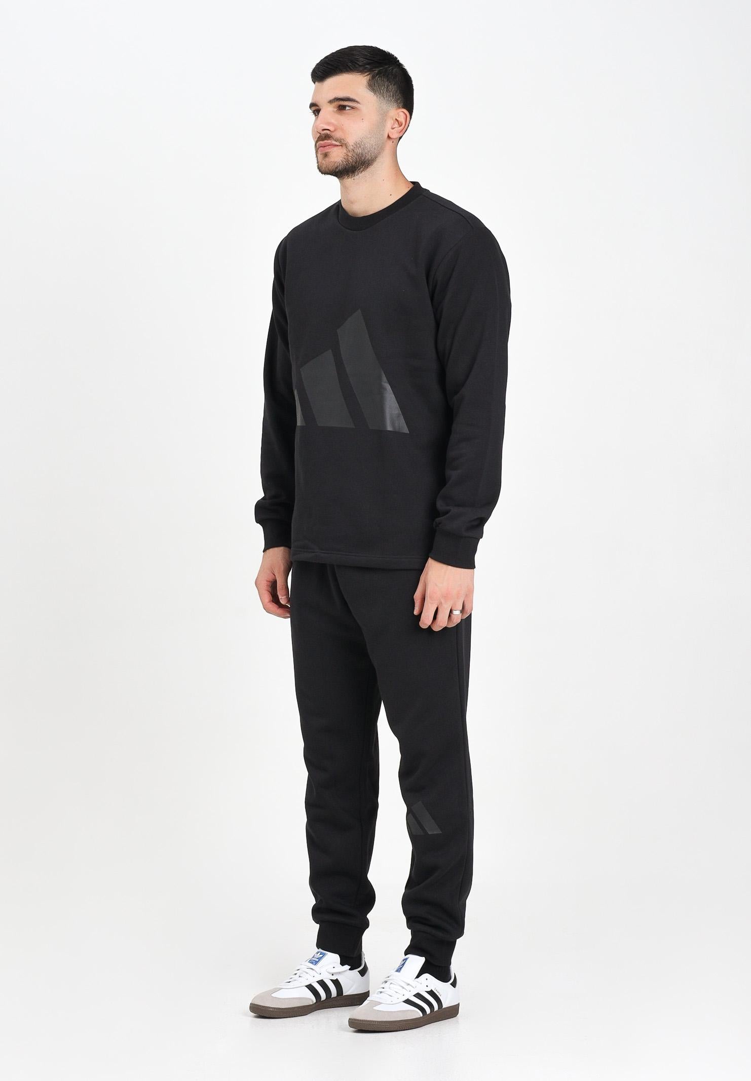 ADIDAS PERFORMANCE Tuta Big Logo Fleece nera da uomo JI8865  ADIDAS PERFORMANCE 