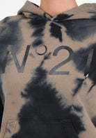 N21 Felpa con cappuccio cammello per donna, ragazzi e bambini in cotone tie-dye N2107LN0447 0N720 N21 