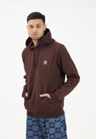 ADIDAS ORIGINALS Felpa con cappuccio ESSENTIAL REGULAR FLEECE marrone da uomo HY2083 . ADIDAS ORIGINALS 