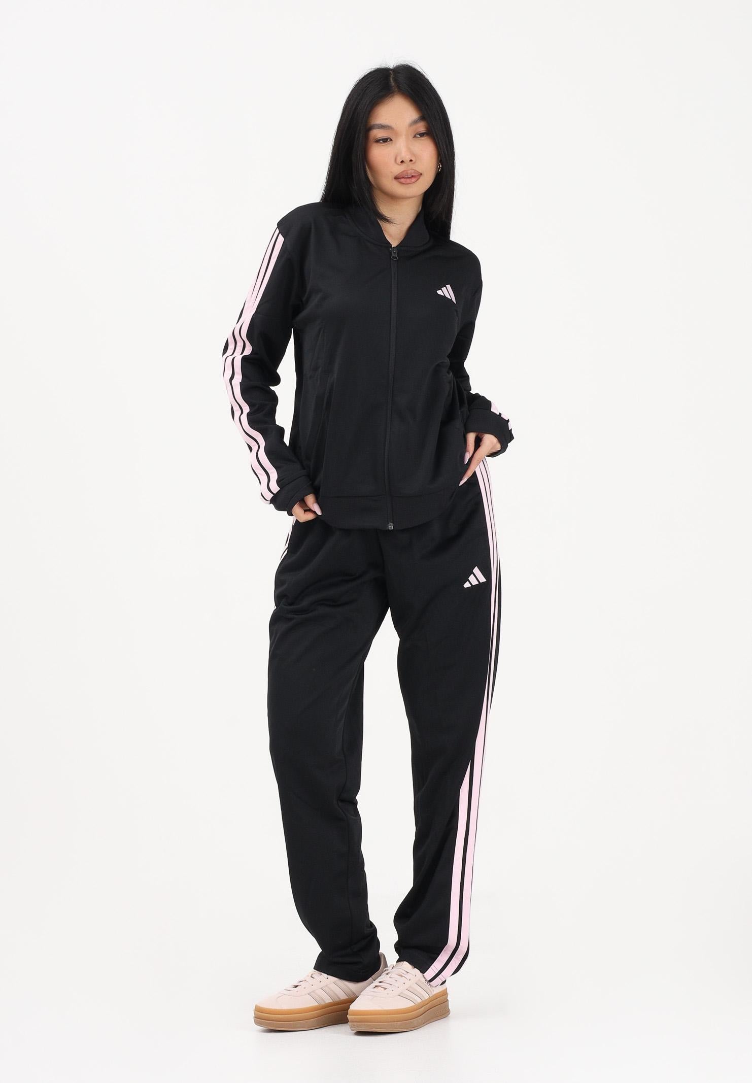 ADIDAS PERFORMANCE Tuta Essentials nera e rosa da donna KQ7578 . ADIDAS PERFORMANCE 