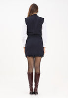 PINKO Abito smanicato blu da donna con motivo gessato 105829A2QY EZ1 PINKO 