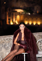 ELISABETTA FRANCHI Pelliccia lunga bordeaux da donna CP69A58E2 EA4 ELISABETTA FRANCHI 