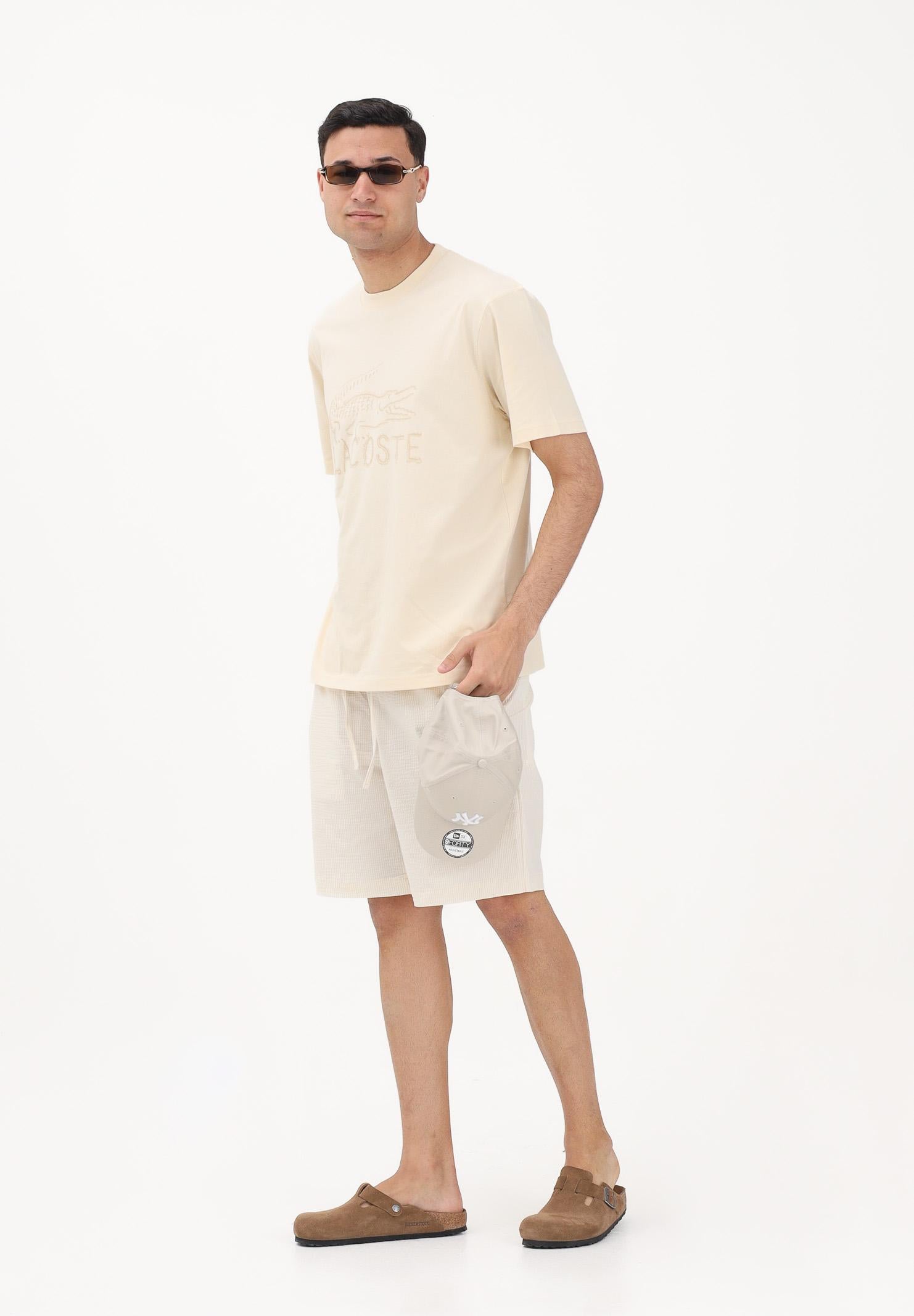 LACOSTE Shorts panna da uomo in seersucker di cotone GH1977 FM0 LACOSTE 