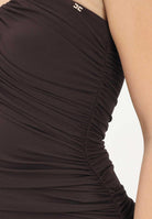 ELISABETTA FRANCI Abito corto marrone da donna in jersey crêpe AB90861E2 EV9 ELISABETTA FRANCHI 