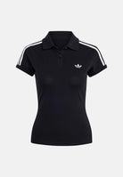 ADIDAS ORIGINALS  Polo a manica corta 3-Stripes nera da donna KD7974 . ADIDAS ORIGINALS 