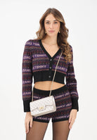 TOMMY JEANS Cardigan corto nero da donna con motivo Fair Isle DW0DW21691BDS  TOMMY JEANS 