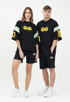 BARROW Shorts sportivo nero per uomo e donna con stampa logo S5BWUABE064 110 BARROW 