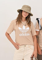 T-shirt a manica corta ADICOLOR TREFOIL beige da uomo IZ2351  ADIDAS ORIGINALS 