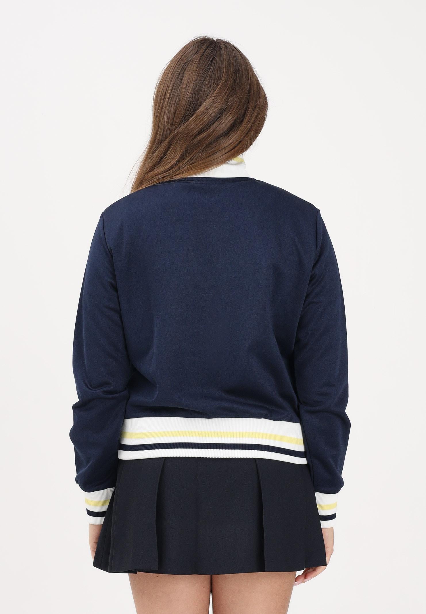 LACOSTE Felpa con zip blu da donna rifinita da orli a contrasto e logo SF5252 0PW LACOSTE 