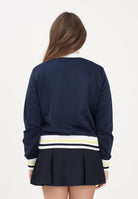 LACOSTE Felpa con zip blu da donna rifinita da orli a contrasto e logo SF5252 0PW LACOSTE 