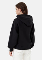 TOMMY JEANS Felpa con cappuccio nera da donna rifinita da logo DW0DW19414 BDS TOMMY JEANS 