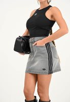 ADIDAS ORIGINALS Gonna di jeans Adicolor 3-Stripes grigia da donna JW2657  ADIDAS ORIGINALS 