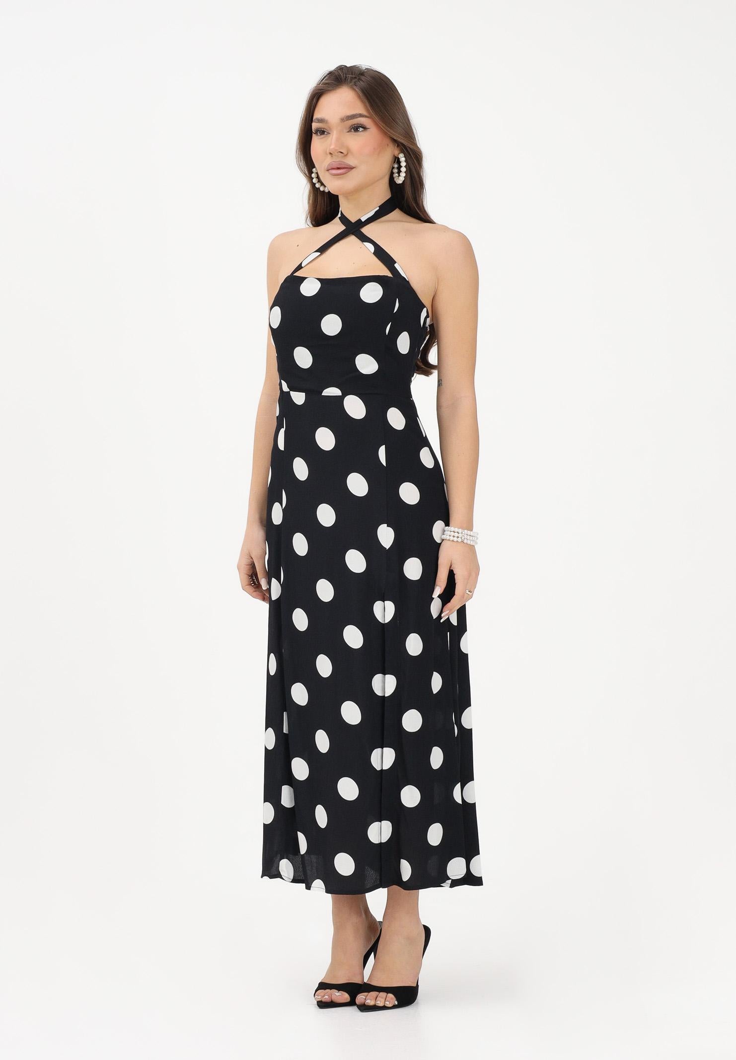 MAR DE MARGARITAS Abito midi Paula nero da donna con maxi pois MMABW01536 NE140 Mar de margaritas 