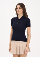 LACOSTE Polo in maglia blu da donna a coste 3D AF9984 166 LACOSTE 