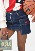 DSQUARED2 Gonna corta in denim blu per donna, ragazze e bambine con ricamo ICON DQ3138D0AFL DQ01 DSQUARED2 