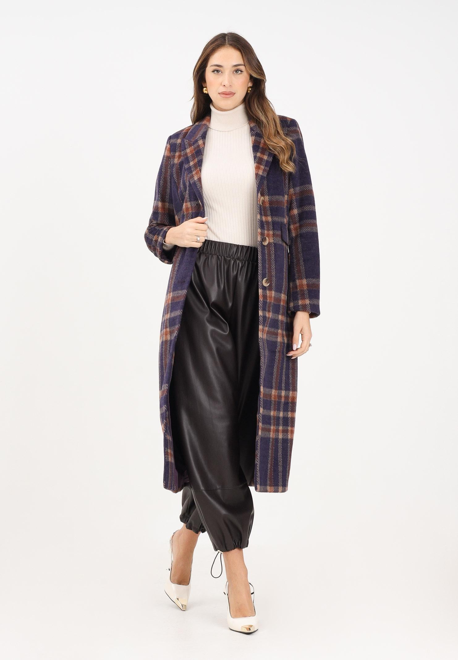 ONLY Cappotto lungo viola da donna caratterizzato da un elegante motivo a quadri 15355210 PlumPerfect ONLY 