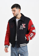 ARMANI EXCHANGE Bomber college blu e rosso da uomo con patch XM001106AF16601 MB164 ARMANI EXCHANGE 