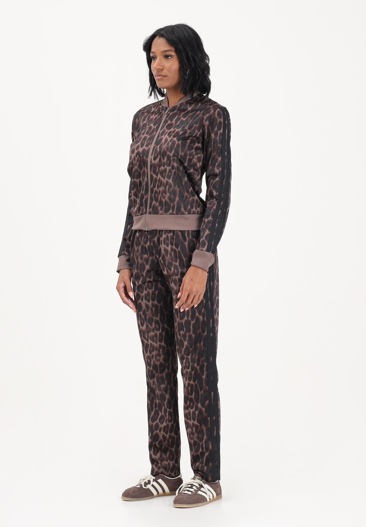 ADIDAS PERFORMANCE Tuta Essentials 3 Stripes Animal AOP marrone da donna JZ0927 . ADIDAS PERFORMANCE 