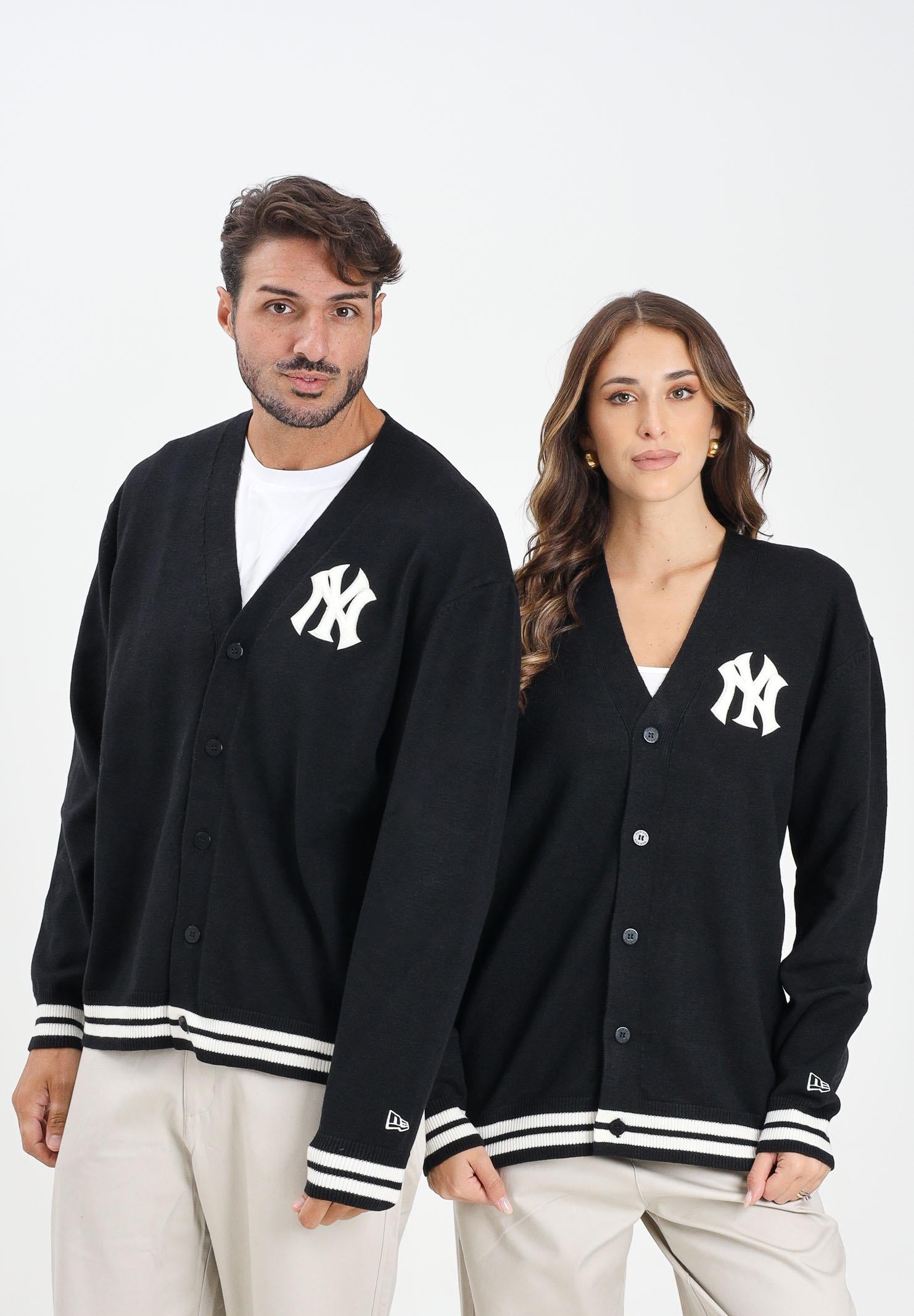 NEW ERA Cardigan MLB KNIT NEW YORK YANKEES nero per uomo e donna 60684475 . NEW ERA 