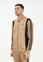 ADIDAS ORIGINALS Felpa con zip Adicolor Panel beige e nera da uomo JY1427  ADIDAS ORIGINALS 