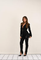 VICOLO Pantalone nero da donna con spacchetti TF1945 NE VICOLO 