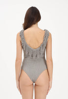 SIMONA CORSELLINI Body in maglia fango da donna con frange P26CPBDO0101 V0770 SIMONA CORSELLINI 