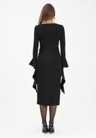 PINKO Abito midi nero da donna con volant<BR/><BR/> 105736A2Q2 Z99 PINKO 