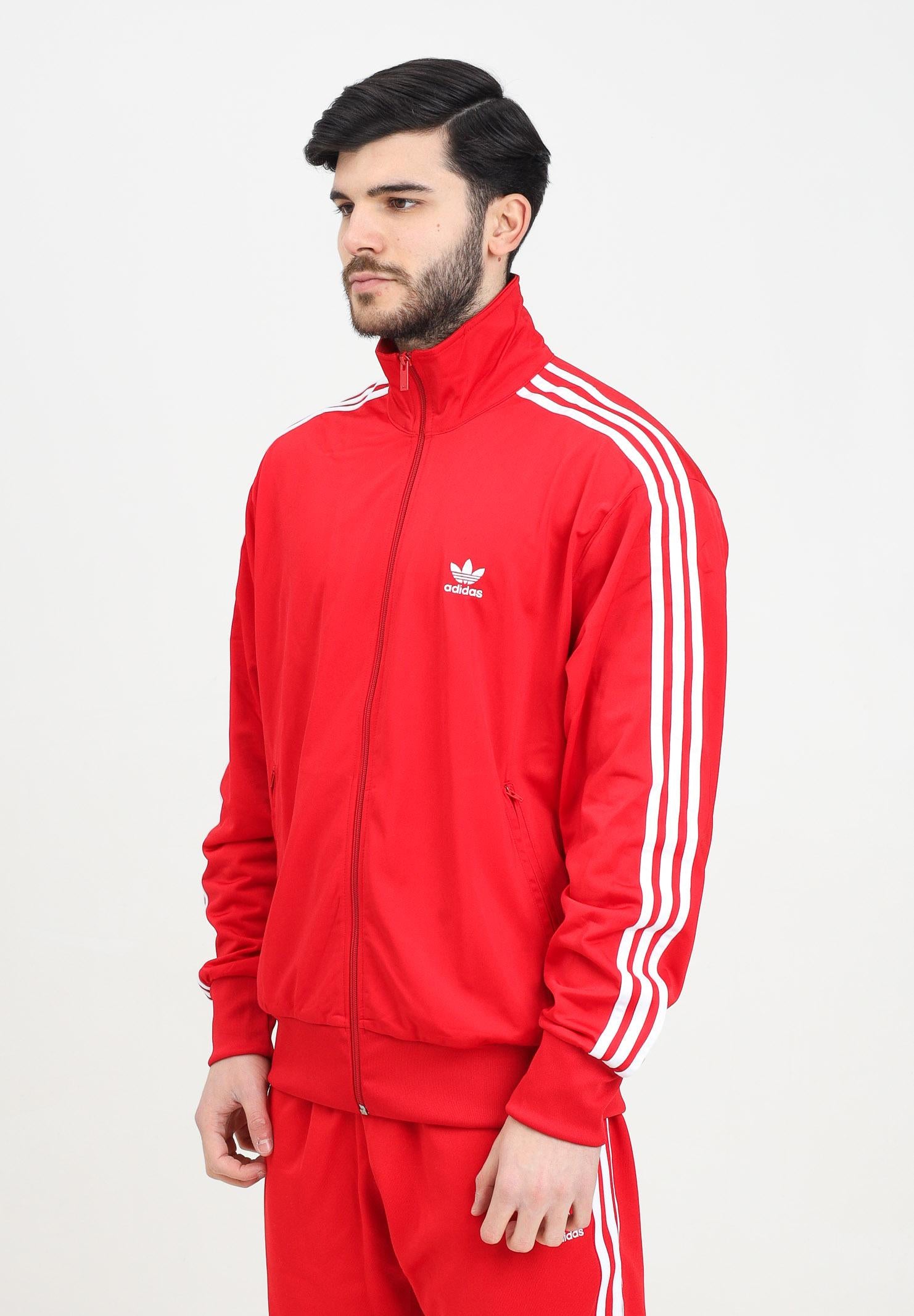 ADIDAS ORIGINALS Felpa con zip Adicolor Classics Firebird rossa da uomo IJ7060 . ADIDAS ORIGINALS 