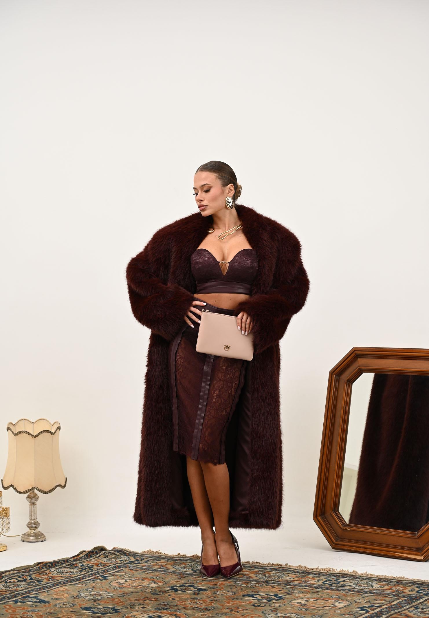 PINKO Pochette Classic Flat Love Bag Simply rosa da donna 100455A0F1 O81Q PINKO 