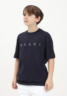 MARNI T-shirt a manica corta blu per donna, ragazzi e bambine con logo Marni Outline M01466M00RF 0M803 MARNI 