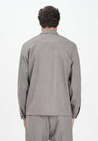 I'M BRIAN Camicia tortora da uomo con applicazione logo CA3449 TOR I'M BRIAN 