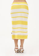 N21 Gonna midi bianca e gialla per donna, ragazze e bambine con motivo a righe N2109XN0488 0N215 N21 