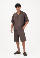 I'M BRIAN Shorts in lino marrone da uomo BE3705 MO I'M BRIAN 