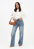 VICOLO Jeans Aurora in denim da donna con pietre DF5154 VU VICOLO 