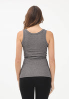 VICOLO Canotta grigia da donna realizzata in un tessuto lavorato con filato lamé UF0055 GR VICOLO 