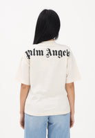 PALM ANGELS T-shirt a manica corta panna per donna, ragazzi e bambini con stampa logo PBAA002S26JER001 002 PALM ANGELS 
