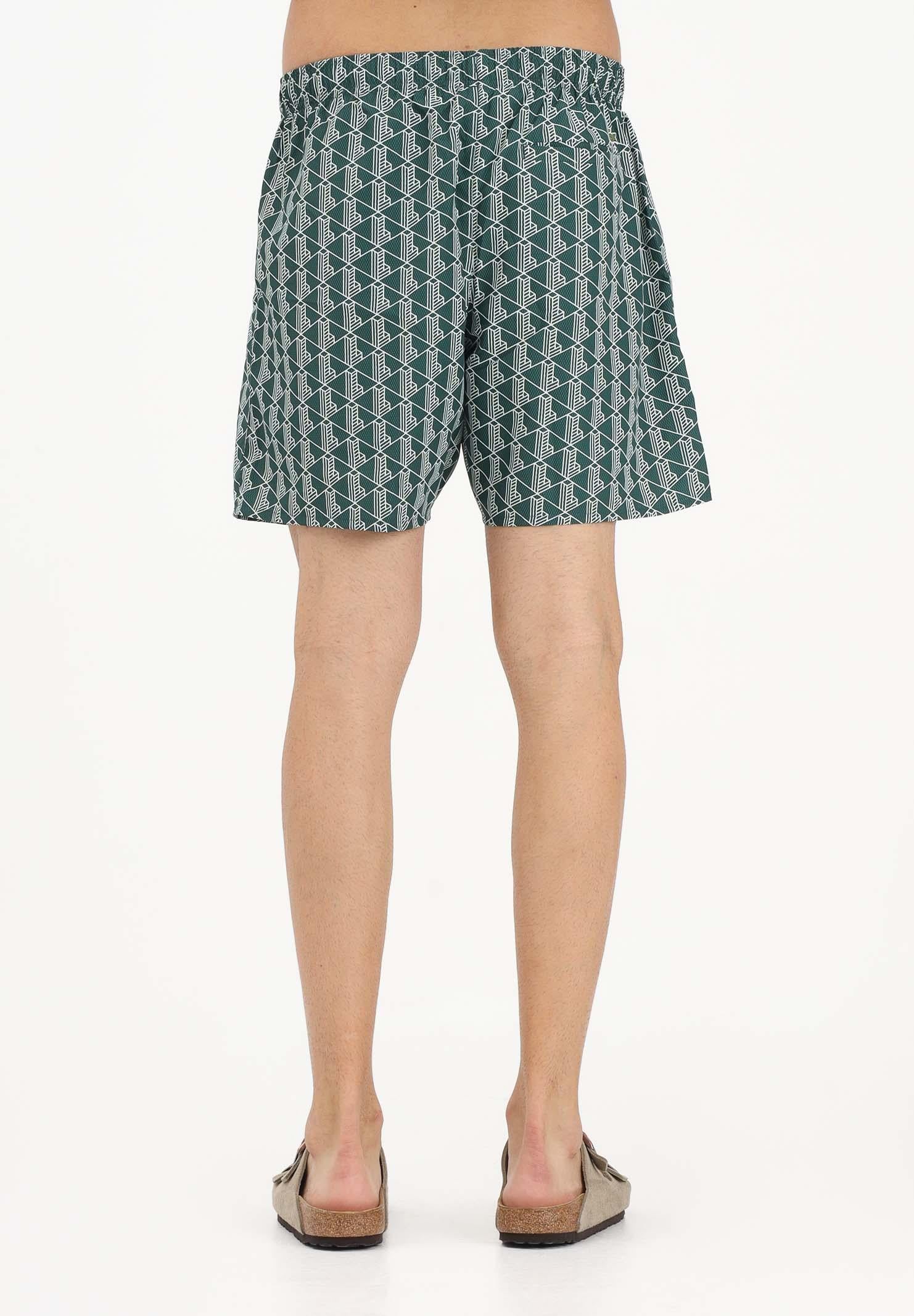 LACOSTE Shorts mare verde da uomo con stampa monogramma MH9086 D1R LACOSTE 