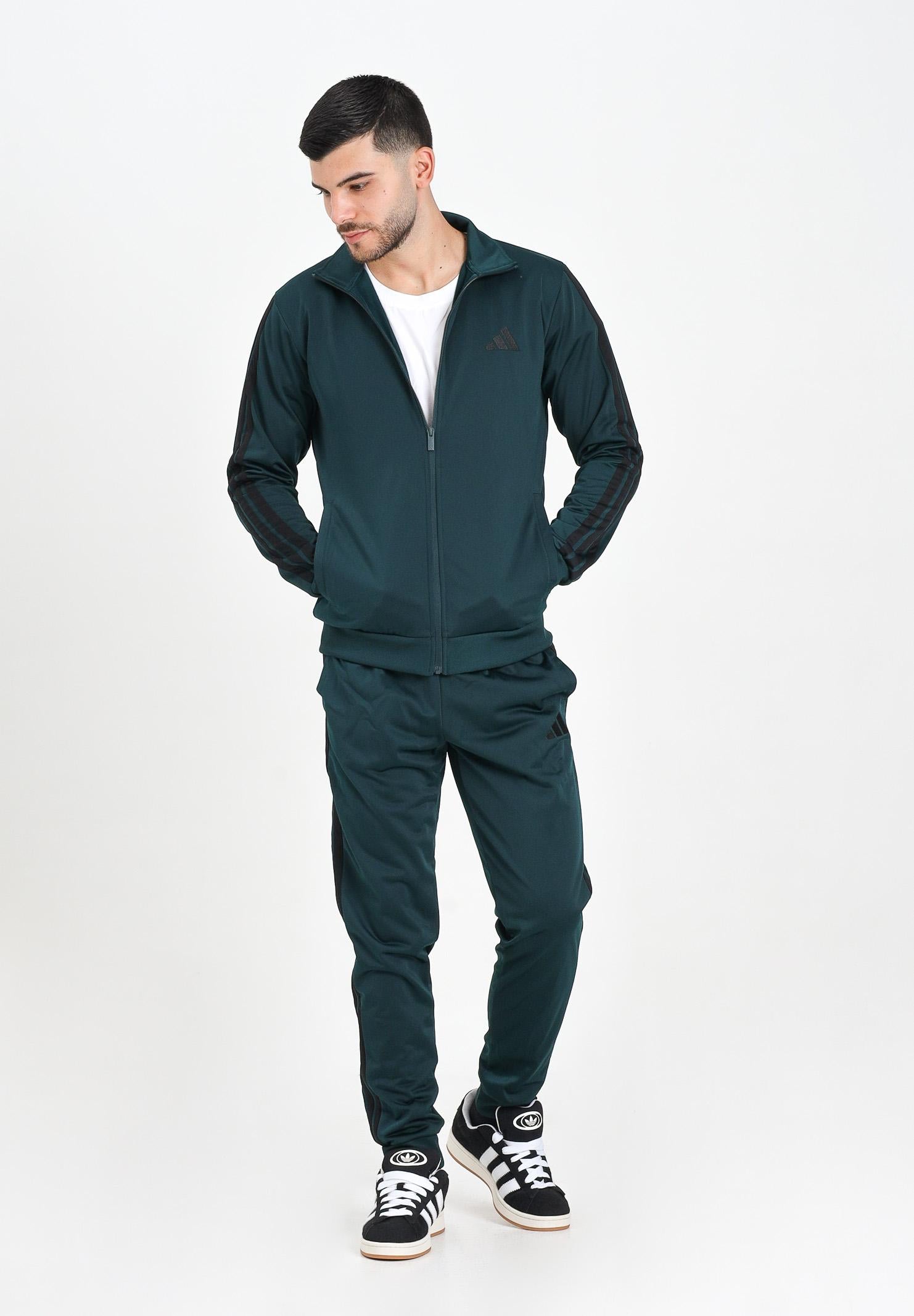 ADIDAS PERFORMANCE Tuta Basic 3 Strisce Tricot verde da uomo JX5502  ADIDAS PERFORMANCE 