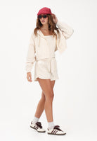 ADIDAS ORIGINALS Shorts sportivo PEARL JACQUARD SPRINTER panna da donna KE3423 . ADIDAS ORIGINALS 