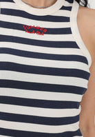 ONLY Canotta a righe panna e blu da donna con ricamo 15375771 BRWINA ONLY 
