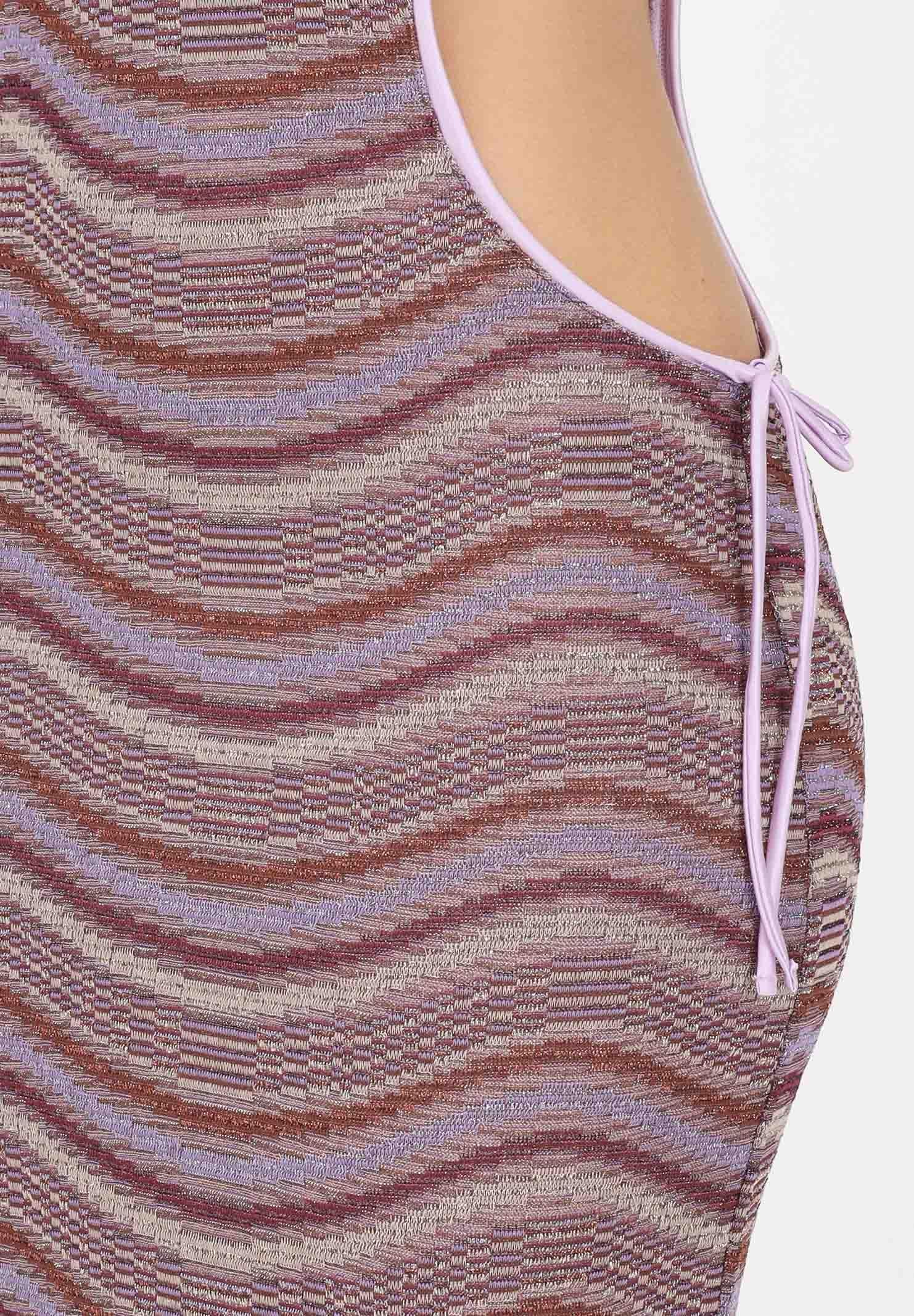 F**K Abito lungo lilla da donna con cut-out laterali FK26-SW0657MC . F**K 