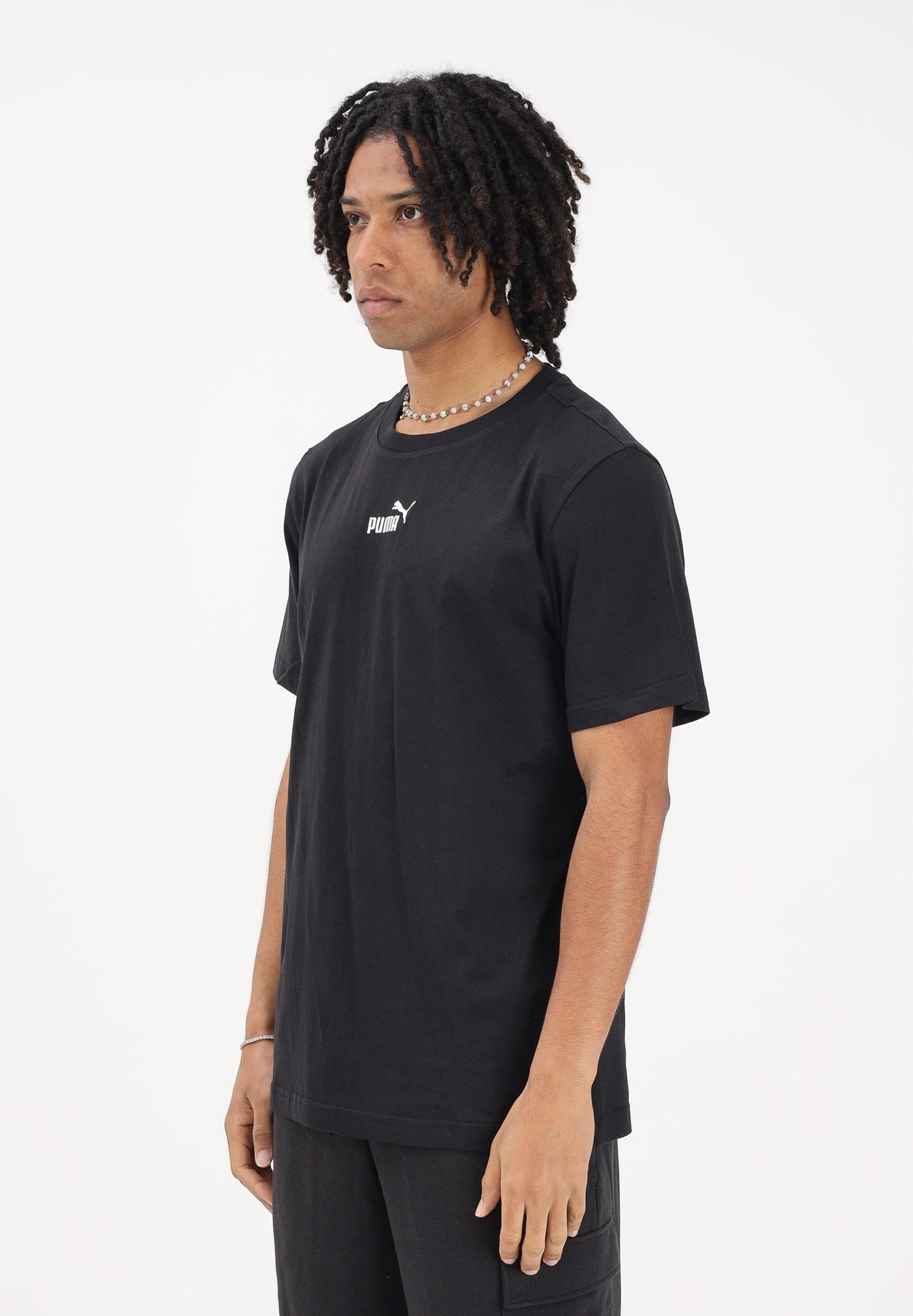PUMA T-shirt a manica corta Essentials nera da uomo 692912 01 PUMA 