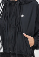 ADIDAS ORIGINALS Giacca a vento Ribbon Off Placed 3 Stripes nera da donna JX2698  ADIDAS ORIGINALS 