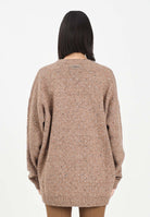 PINKO Cardigan beige da donna in tessuto bouclé con strass 105739A2U4 C3Z PINKO 