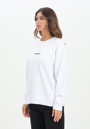 DSQUARED2 Felpa girocollo bianca per donna, ragazzi e bambini con stampa logo DQ2739D0094 DQ100 DSQUARED2 