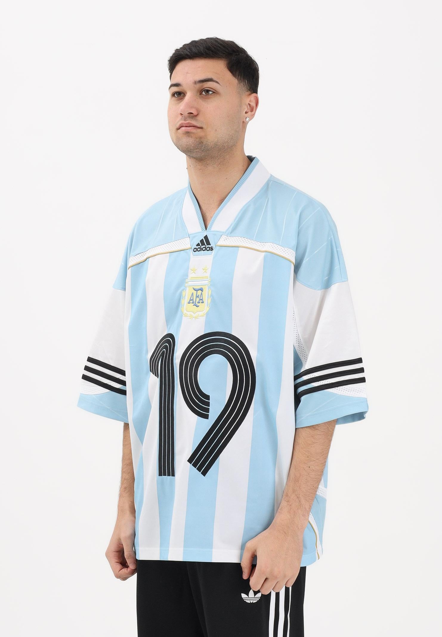 ADIDAS ORIGINALS T-shirt a manica corta Bringback Remixed Argentina azzurra e bianca da uomo KD5982 . ADIDAS ORIGINALS 