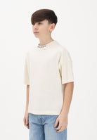 PALM ANGELS T-shirt a manica corta panna per donna, ragazzi e bambini con stampa logo PBAA002S26JER001 002 PALM ANGELS 