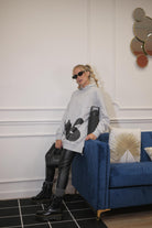Abito corto grigio per donna e bambina con maxi stampa logo F4MSJGDR070 107 MSGM 