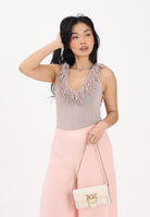 SIMONA CORSELLINI Body in maglia rosa da donna con frange P26CPBDO0101 V0697 SIMONA CORSELLINI 